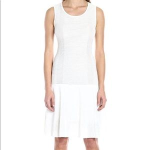 Calvin Klein White Ribbed Sleeveless Dress NWOT